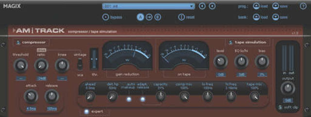 blank The am-track compressor/tape saturation plug-in with 'exposed' expert settings.